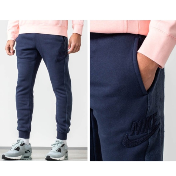 navy blue nike cotton tracksuit